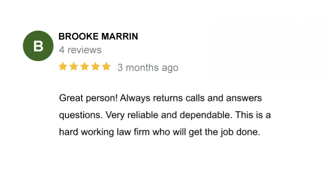 Dallas Personal Injury Client Review
