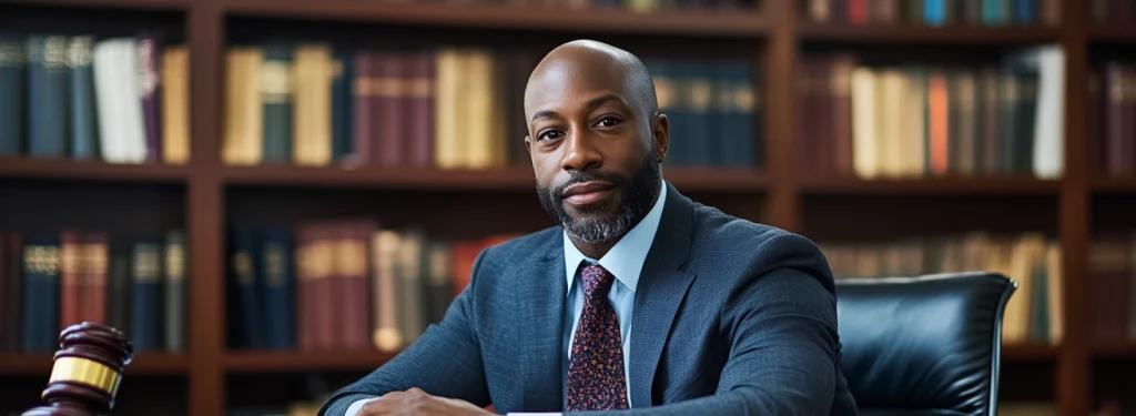 A lawyer in his office.