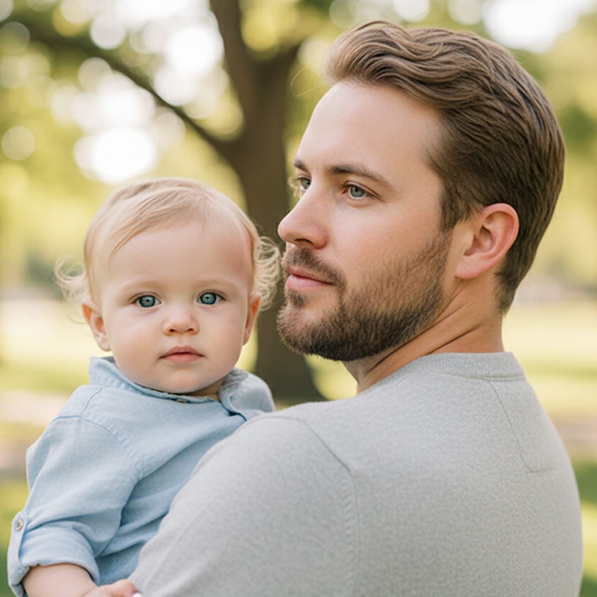 Father with an infant