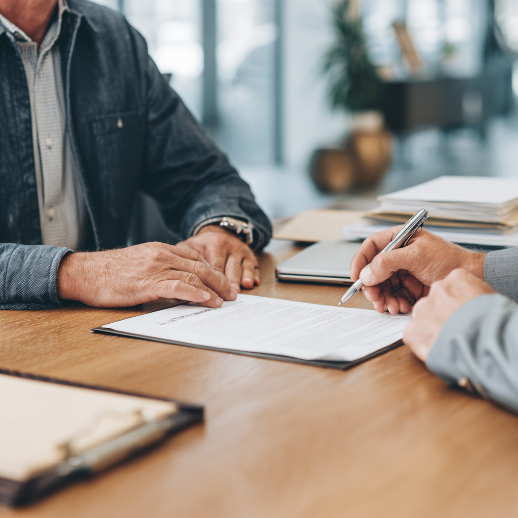 A Dallas personal injury lawyer negotiating with an insurance agent