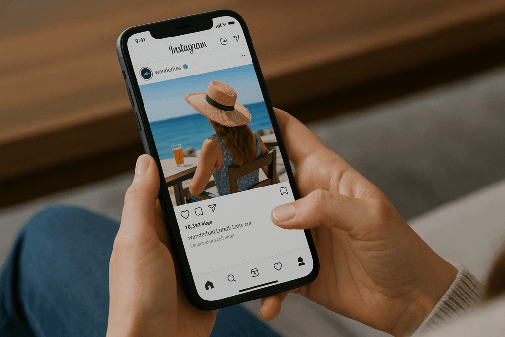 A person using Instagram