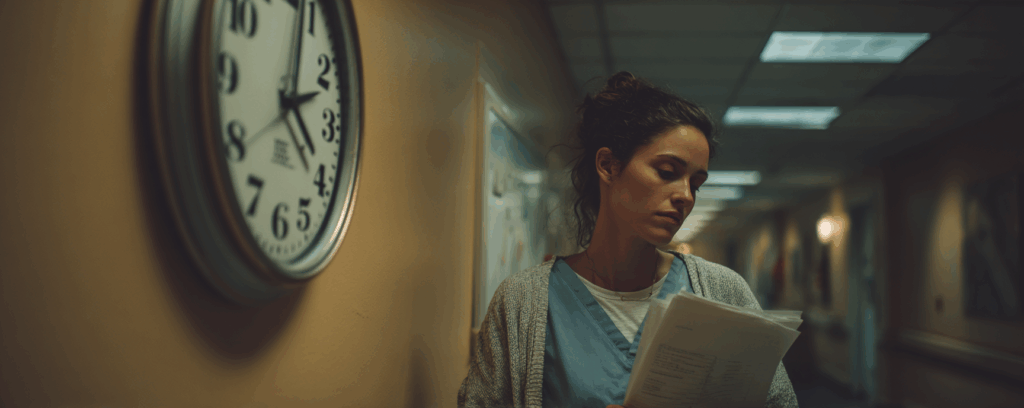 Woman with claims paper in an insurance office