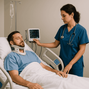 A spinal cord injury patient in hospital