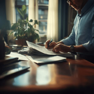 Dallas bad faith insurance attorney checking documents