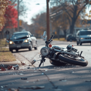motorcycle accident with a car in Frisco, Dallas
