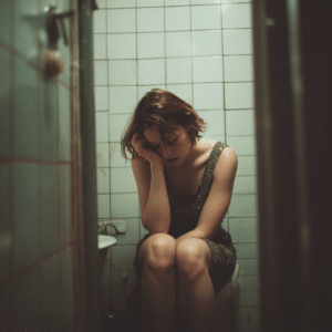 Upset woman contemplating next steps