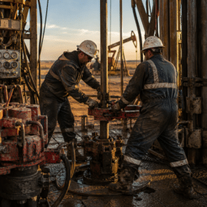 Oil rig workers